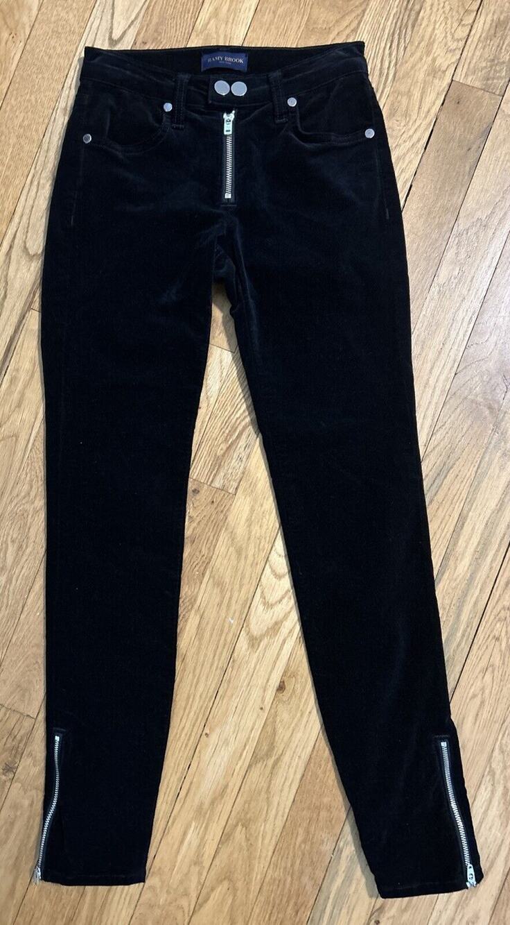 Women’s RAMY BROOK New York Velvet Front Zipper Skinny Pants Size 23 *B2